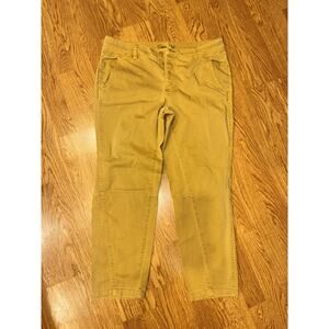 Prana Women’s Mustard Yellow Skinny Canvas Pants‎ Stretch Size 12